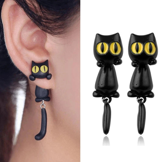 Unique 3D Cartoon Cat Earrings