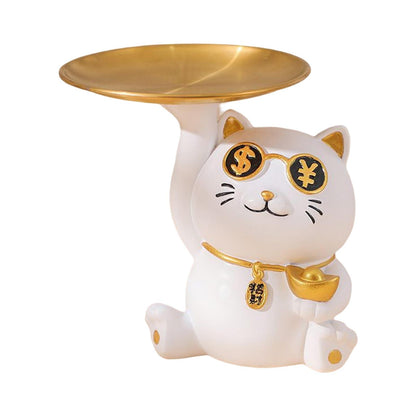 Luxury Cat Resin Key Holder/ Storage Tray Figure (NEW)